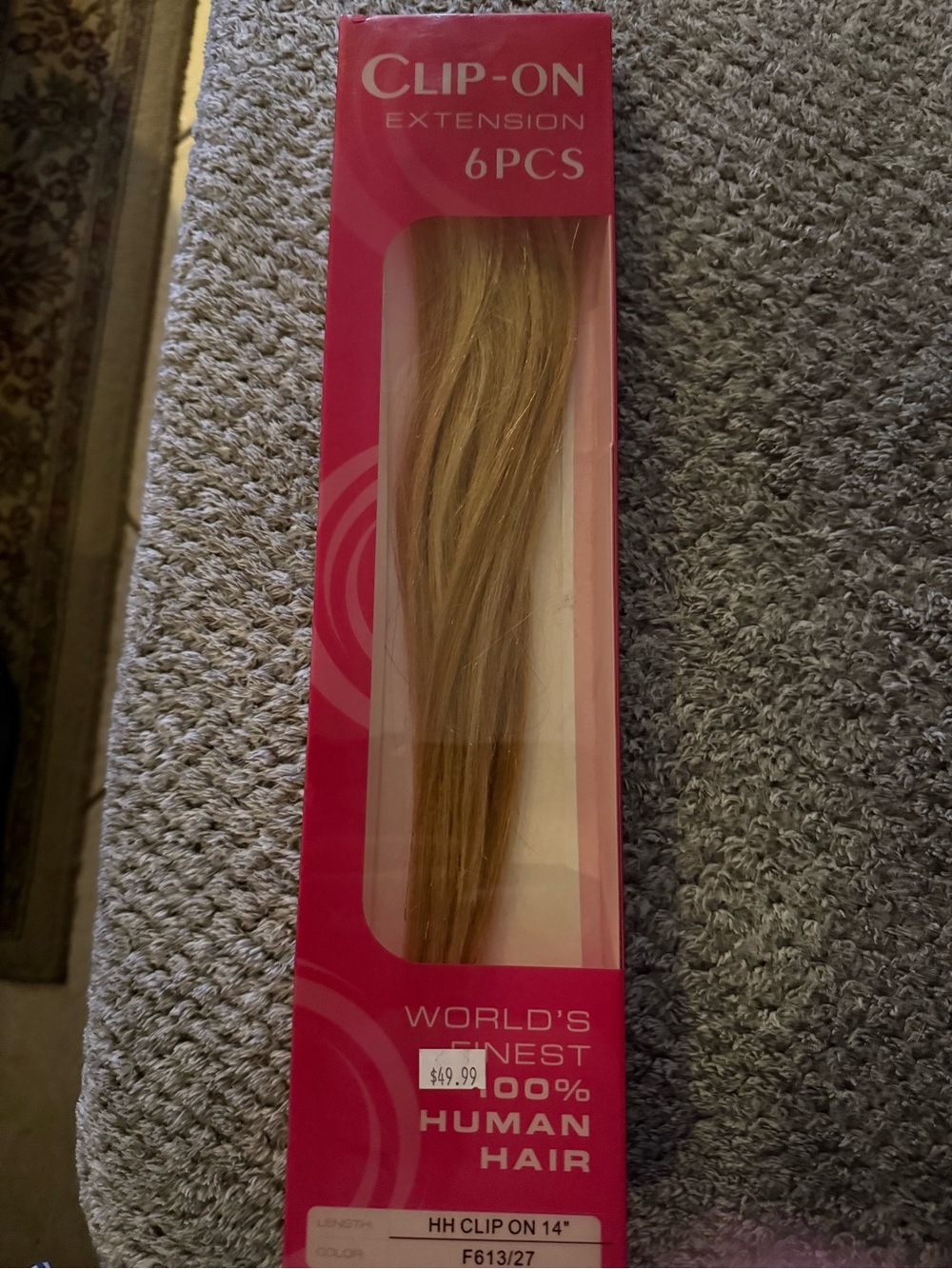 Hair Extension 6PCS - color F613/27. 100% Human Hair). HH Clip on 14 inch. New